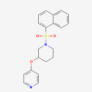 molecular formula C20H20N2O3S B2746600 4-((1-(萘-1-基磺酰)哌啶-3-基氧基)吡啶) CAS No. 2034525-80-7