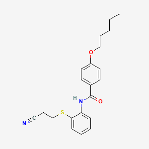 N-(2-((2-cyanoethyl)thio)phenyl)-4-(pentyloxy)benzamide