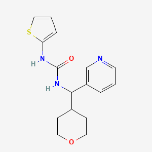 molecular formula C16H19N3O2S B2746616 1-(pyridin-3-yl(tetrahydro-2H-pyran-4-yl)methyl)-3-(thiophen-2-yl)urea CAS No. 2034593-75-2