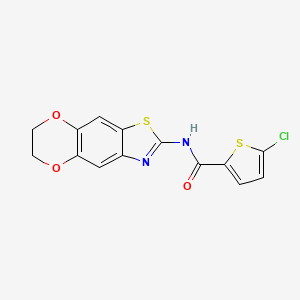 molecular formula C14H9ClN2O3S2 B2746619 5-chloro-N-(6,7-dihydro-[1,4]dioxino[2,3-f][1,3]benzothiazol-2-yl)thiophene-2-carboxamide CAS No. 892857-30-6