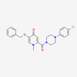 molecular formula C24H24ClN3O3 B2746631 5-(benzyloxy)-2-(4-(4-chlorophenyl)piperazine-1-carbonyl)-1-methylpyridin-4(1H)-one CAS No. 1021249-14-8