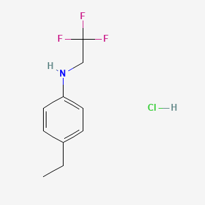 molecular formula C10H13ClF3N B2746634 4-Ethyl-N-(2,2,2-trifluoroethyl)aniline hydrochloride CAS No. 1793993-40-4