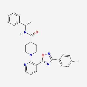 molecular formula C28H29N5O2 B2746638 1-(4-Methylbenzoyl)-3-{[4-(piperidin-1-ylcarbonyl)phenoxy]methyl}piperidine CAS No. 1351842-95-9