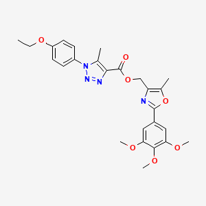 molecular formula C26H28N4O7 B2746639 [5-methyl-2-(3,4,5-trimethoxyphenyl)-1,3-oxazol-4-yl]methyl 1-(4-ethoxyphenyl)-5-methyl-1H-1,2,3-triazole-4-carboxylate CAS No. 1224016-01-6