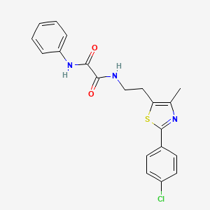 molecular formula C20H18ClN3O2S B2746641 N-{2-[2-(4-chlorophenyl)-4-methyl-1,3-thiazol-5-yl]ethyl}-N'-phenylethanediamide CAS No. 895800-75-6