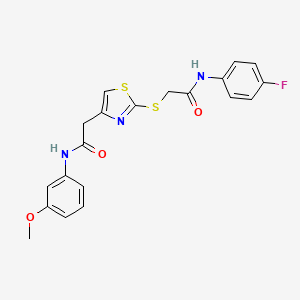 molecular formula C20H18FN3O3S2 B2746644 N-(4-氟苯基)-2-((4-(2-((3-甲氧基苯基)氨基)-2-氧代乙基)噻唑-2-基)硫)乙酰胺 CAS No. 941980-70-7