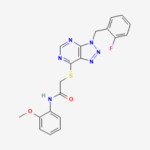 molecular formula C20H17FN6O2S B2746654 2-((3-(2-fluorobenzyl)-3H-[1,2,3]triazolo[4,5-d]pyrimidin-7-yl)thio)-N-(2-methoxyphenyl)acetamide CAS No. 863458-61-1