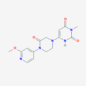 molecular formula C15H17N5O4 B2746666 6-[4-(2-Methoxypyridin-4-yl)-3-oxopiperazin-1-yl]-3-methyl-1H-pyrimidine-2,4-dione CAS No. 2380077-47-2