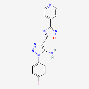 molecular formula C15H10FN7O B2746673 3-(4-Fluorophenyl)-5-(3-pyridin-4-yl-1,2,4-oxadiazol-5-yl)triazol-4-amine CAS No. 892766-34-6