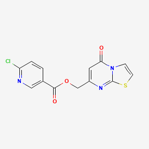 molecular formula C13H8ClN3O3S B2746678 (5-Oxo-[1,3]thiazolo[3,2-a]pyrimidin-7-yl)methyl 6-chloropyridine-3-carboxylate CAS No. 876547-25-0