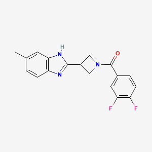 molecular formula C18H15F2N3O B2746694 (3,4-二氟苯基)(3-(5-甲基-1H-苯并[d]咪唑-2-基)氮杂环丁烷-1-基)甲酮 CAS No. 1396679-90-5