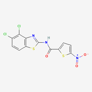 molecular formula C12H5Cl2N3O3S2 B2746698 N-(4,5-dichloro-1,3-benzothiazol-2-yl)-5-nitrothiophene-2-carboxamide CAS No. 862807-34-9