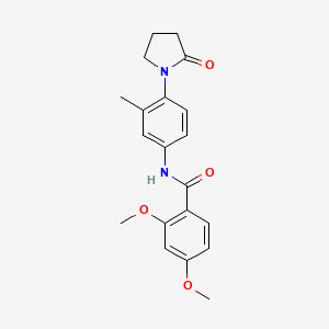 molecular formula C20H22N2O4 B2746706 2,4-dimethoxy-N-(3-methyl-4-(2-oxopyrrolidin-1-yl)phenyl)benzamide CAS No. 941956-90-7