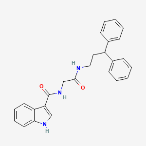 molecular formula C26H25N3O2 B2746712 N-(2-((3,3-diphenylpropyl)amino)-2-oxoethyl)-1H-indole-3-carboxamide CAS No. 1226457-86-8