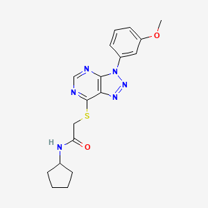 molecular formula C18H20N6O2S B2746721 N-cyclopentyl-2-[3-(3-methoxyphenyl)triazolo[4,5-d]pyrimidin-7-yl]sulfanylacetamide CAS No. 941911-87-1