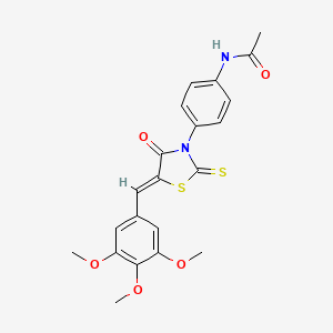 molecular formula C21H20N2O5S2 B2746737 (Z)-N-(4-(4-氧代-2-硫代-5-(3,4,5-三甲氧基苯甲亚基)噻唑烷-3-基)苯基)乙酰胺 CAS No. 868147-64-2