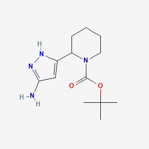 molecular formula C13H22N4O2 B2746738 2-(5-氨基-1H-吡唑-3-基)-哌啶-1-甲酸叔丁酯 CAS No. 1396986-72-3