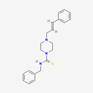 (Benzylamino)(4-(3-phenylprop-2-enyl)piperazinyl)methane-1-thione
