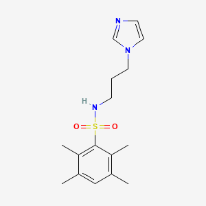 molecular formula C16H23N3O2S B2746751 N-(3-Imidazol-1-yl-propyl)-2,3,5,6-tetramethyl-benzenesulfonamide CAS No. 321717-79-7