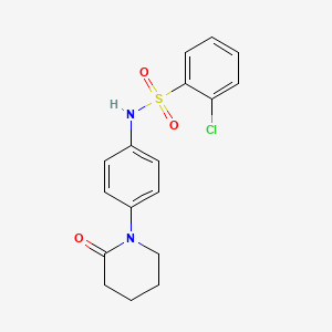 molecular formula C17H17ClN2O3S B2746753 2-chloro-N-(4-(2-oxopiperidin-1-yl)phenyl)benzenesulfonamide CAS No. 941920-20-3