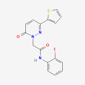 molecular formula C16H12FN3O2S B2746758 N-(2-fluorophenyl)-2-(6-oxo-3-thiophen-2-ylpyridazin-1-yl)acetamide CAS No. 941882-75-3