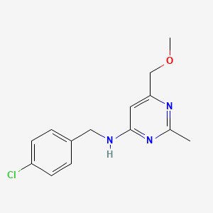 molecular formula C14H16ClN3O B2746764 N-(4-氯苄基)-6-(甲氧基甲基)-2-甲基-4-嘧啶胺 CAS No. 478043-18-4