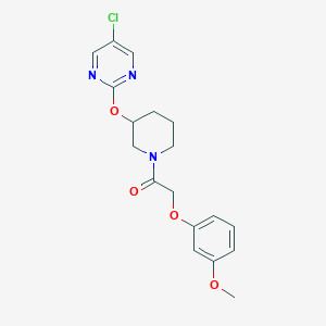 molecular formula C18H20ClN3O4 B2746766 1-(3-((5-Chloropyrimidin-2-yl)oxy)piperidin-1-yl)-2-(3-methoxyphenoxy)ethanone CAS No. 2034498-80-9