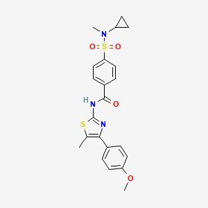 molecular formula C22H23N3O4S2 B2746775 4-(N-cyclopropyl-N-methylsulfamoyl)-N-(4-(4-methoxyphenyl)-5-methylthiazol-2-yl)benzamide CAS No. 923479-46-3