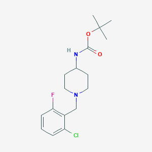 molecular formula C17H24ClFN2O2 B2746781 tert-Butyl 1-(2-chloro-6-fluorobenzyl)piperidin-4-ylcarbamate CAS No. 651292-90-9