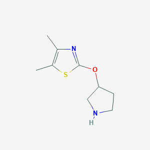 molecular formula C9H14N2OS B2746783 4,5-Dimethyl-2-(pyrrolidin-3-yloxy)-1,3-thiazole CAS No. 1493018-65-7