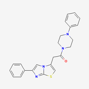 molecular formula C23H22N4OS B2746785 2-(6-Phenylimidazo[2,1-b]thiazol-3-yl)-1-(4-phenylpiperazin-1-yl)ethanone CAS No. 897458-94-5