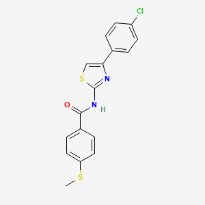 molecular formula C17H13ClN2OS2 B2746798 N-(4-(4-氯苯基)噻唑-2-基)-4-(甲硫基)苯甲酰胺 CAS No. 896349-67-0