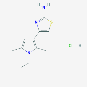 molecular formula C12H18ClN3S B2746809 4-(2,5-dimethyl-1-propyl-1H-pyrrol-3-yl)-1,3-thiazol-2-amine hydrochloride CAS No. 1049732-72-0