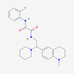 molecular formula C25H31FN4O2 B2746811 N1-(2-氟苯基)-N2-(2-(1-甲基-1,2,3,4-四氢喹啉-6-基)-2-(哌啶-1-基)乙基)草酰胺 CAS No. 922092-65-7