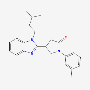 molecular formula C23H27N3O B2746813 4-(1-isopentyl-1H-benzo[d]imidazol-2-yl)-1-(m-tolyl)pyrrolidin-2-one CAS No. 842956-86-9