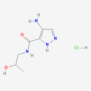 molecular formula C7H13ClN4O2 B2746814 4-Amino-N-(2-hydroxypropyl)-1H-pyrazole-5-carboxamide;hydrochloride CAS No. 2418727-08-7