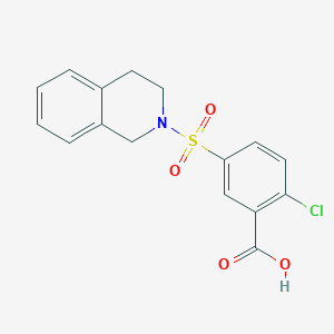 molecular formula C16H14ClNO4S B2746819 2-氯-5-(1,2,3,4-四氢异喹啉-2-磺酰基)苯甲酸 CAS No. 61953-08-0