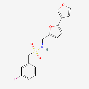 molecular formula C16H14FNO4S B2746825 N-([2,3'-bifuran]-5-ylmethyl)-1-(3-fluorophenyl)methanesulfonamide CAS No. 2034566-92-0