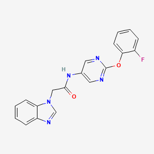molecular formula C19H14FN5O2 B2746826 2-(1H-benzo[d]imidazol-1-yl)-N-(2-(2-fluorophenoxy)pyrimidin-5-yl)acetamide CAS No. 1421475-82-2