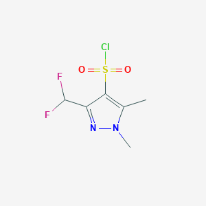molecular formula C6H7ClF2N2O2S B2746841 3-(Difluoromethyl)-1,5-dimethylpyrazole-4-sulfonyl chloride CAS No. 1946813-12-2