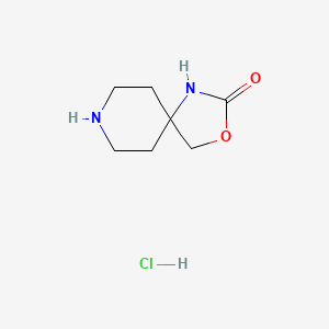 molecular formula C7H13ClN2O2 B2746842 3-Oxa-1,8-diazaspiro[4.5]decan-2-one hydrochloride CAS No. 945892-90-0; 945947-99-9