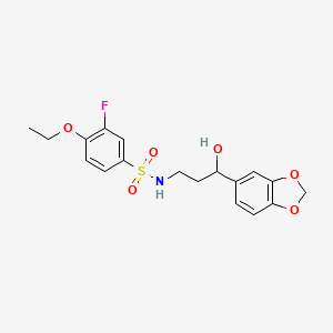 molecular formula C18H20FNO6S B2746856 N-(3-(苯并[d][1,3]二噁英-5-基)-3-羟基丙基)-4-乙氧基-3-氟苯磺酰胺 CAS No. 1448027-70-0