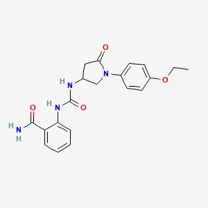 molecular formula C20H22N4O4 B2746857 2-(3-(1-(4-乙氧苯基)-5-氧代吡咯烷-3-基)脲基)苯甲酰胺 CAS No. 894019-43-3