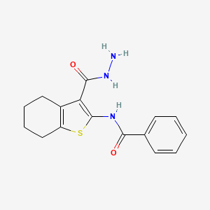 molecular formula C16H17N3O2S B2746882 N-[3-(hydrazinylcarbonyl)-4,5,6,7-tetrahydro-1-benzothiophen-2-yl]benzamide CAS No. 73696-42-1