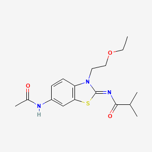 (Z)-N-(6-acetamido-3-(2-ethoxyethyl)benzo[d]thiazol-2(3H)-ylidene)isobutyramide