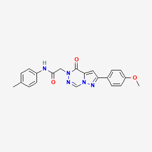 molecular formula C21H19N5O3 B2746888 2-[2-(4-甲氧基苯基)-4-氧代吡咯唑-5(4H)-基]-N-(4-甲基苯基)乙酰胺 CAS No. 1030089-18-9