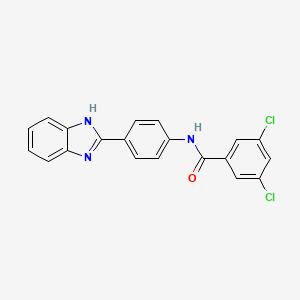 molecular formula C20H13Cl2N3O B2746899 N-[4-(1H-苯并咪唑-2-基)苯基]-3,5-二氯苯甲酰胺 CAS No. 477538-06-0