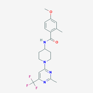 molecular formula C20H23F3N4O2 B2746902 4-methoxy-2-methyl-N-{1-[2-methyl-6-(trifluoromethyl)pyrimidin-4-yl]piperidin-4-yl}benzamide CAS No. 1775558-44-5