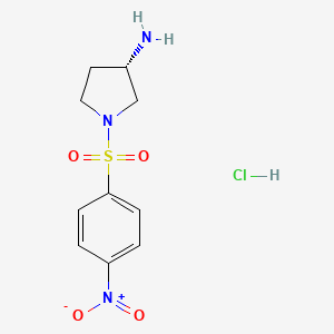 molecular formula C10H14ClN3O4S B2746904 (3S)-1-(4-nitrobenzenesulfonyl)pyrrolidin-3-amine hydrochloride CAS No. 1799329-31-9