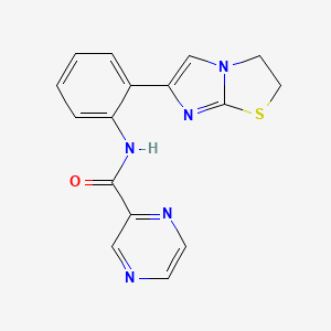 molecular formula C16H13N5OS B2746910 N-(2-(2,3-dihydroimidazo[2,1-b]thiazol-6-yl)phenyl)pyrazine-2-carboxamide CAS No. 2034473-70-4